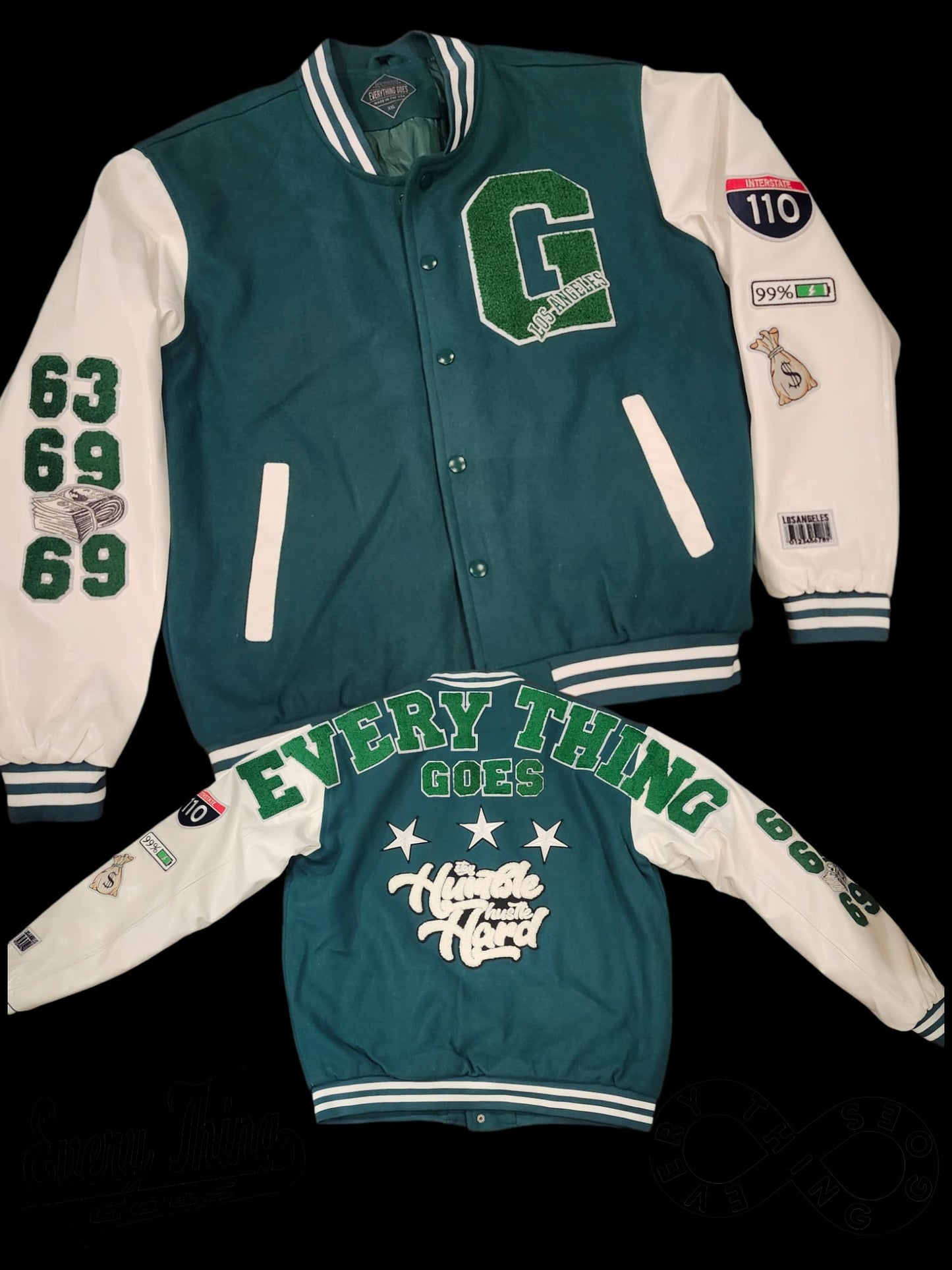 Everything Goes Varsity Jacket – Hustle Hard Edition
